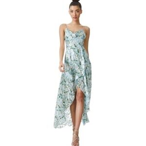 Alice + Olivia Floral Dress Silk Blend Spring Garden Romantic High Low Women's 6